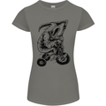 Grim Reaper Trike Bicycle Cycling Gothic Womens Petite Cut T-Shirt Charcoal