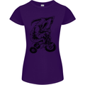 Grim Reaper Trike Bicycle Cycling Gothic Womens Petite Cut T-Shirt Purple