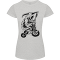 Grim Reaper Trike Bicycle Cycling Gothic Womens Petite Cut T-Shirt Sports Grey