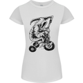 Grim Reaper Trike Bicycle Cycling Gothic Womens Petite Cut T-Shirt White