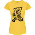 Grim Reaper Trike Bicycle Cycling Gothic Womens Petite Cut T-Shirt Yellow