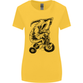 Grim Reaper Trike Bicycle Cycling Gothic Womens Wider Cut T-Shirt Yellow