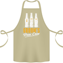 Grooms Brew Crew Beer Cotton Apron 100% Organic Khaki