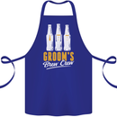 Grooms Brew Crew Beer Cotton Apron 100% Organic Royal Blue