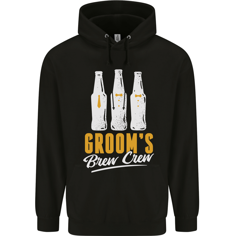 Grooms Brew Crew Beer Mens 80% Cotton Hoodie Black