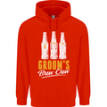 Grooms Brew Crew Beer Mens 80% Cotton Hoodie Bright Red