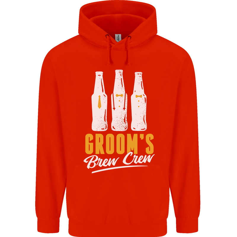 Grooms Brew Crew Beer Mens 80% Cotton Hoodie Bright Red
