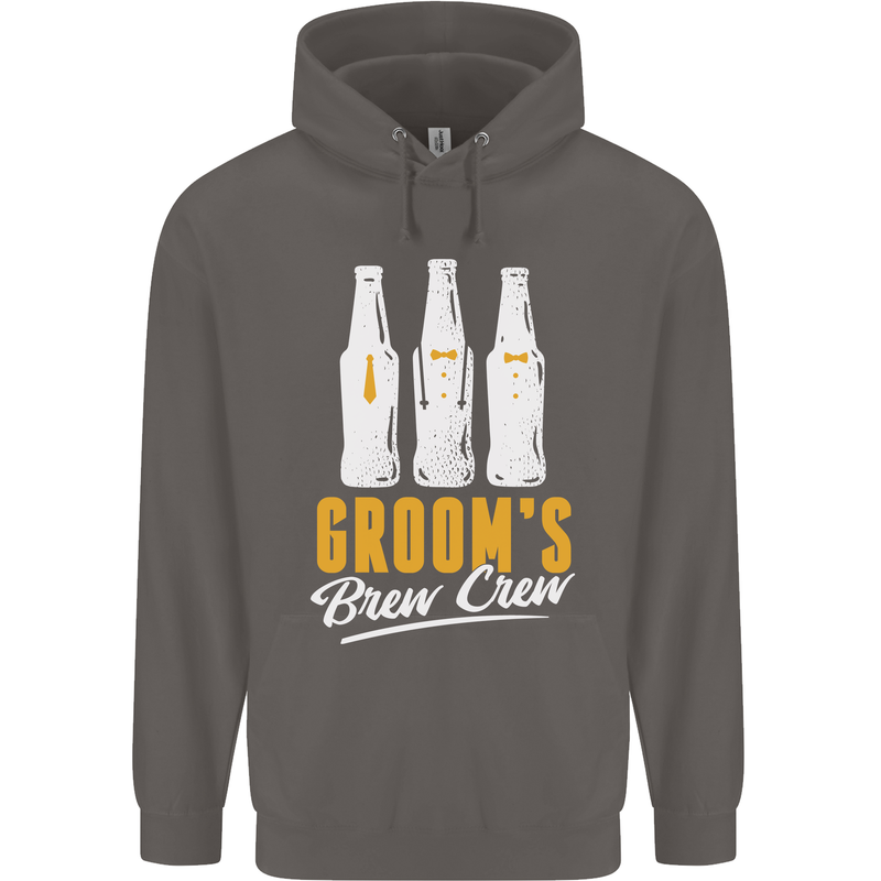 Grooms Brew Crew Beer Mens 80% Cotton Hoodie Charcoal