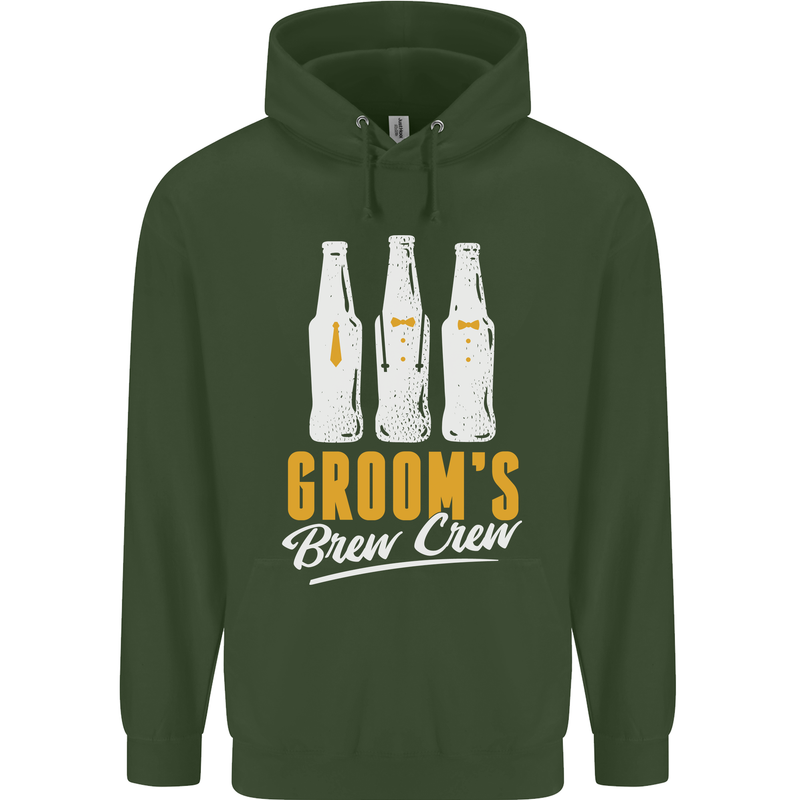 Grooms Brew Crew Beer Mens 80% Cotton Hoodie Forest Green