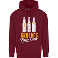 Grooms Brew Crew Beer Mens 80% Cotton Hoodie Maroon