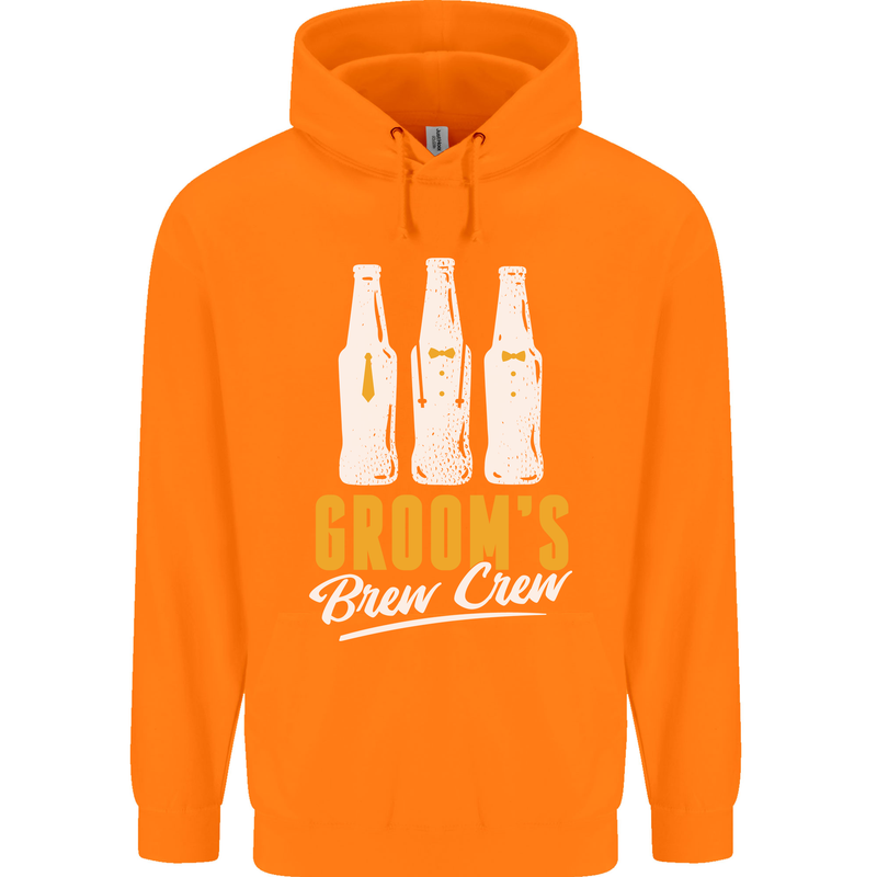 Grooms Brew Crew Beer Mens 80% Cotton Hoodie Orange
