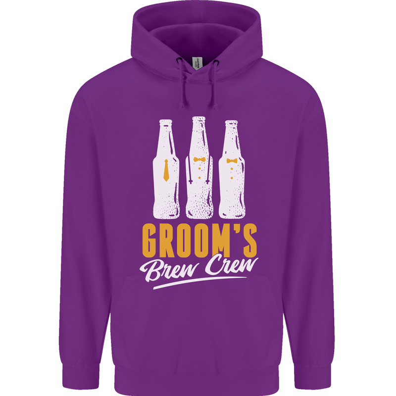 Grooms Brew Crew Beer Mens 80% Cotton Hoodie Purple