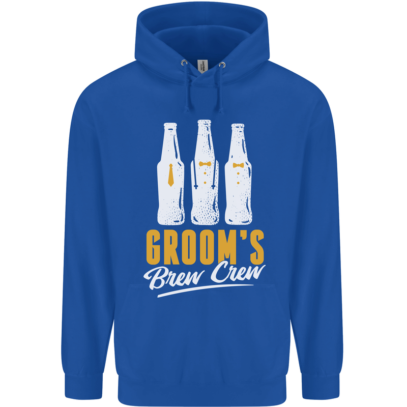 Grooms Brew Crew Beer Mens 80% Cotton Hoodie Royal Blue