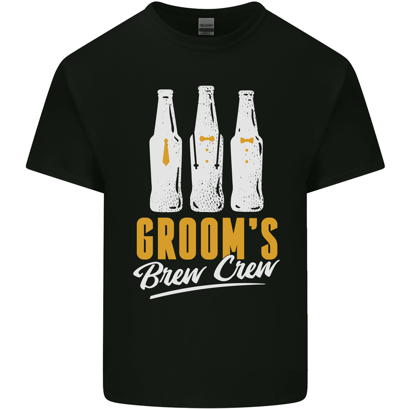 Grooms Brew Crew Beer Mens Cotton T-Shirt Tee Top Black