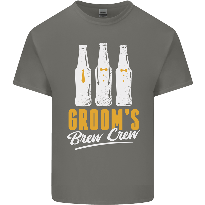 Grooms Brew Crew Beer Mens Cotton T-Shirt Tee Top Charcoal