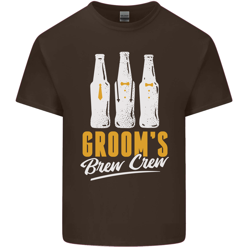 Grooms Brew Crew Beer Mens Cotton T-Shirt Tee Top Dark Chocolate
