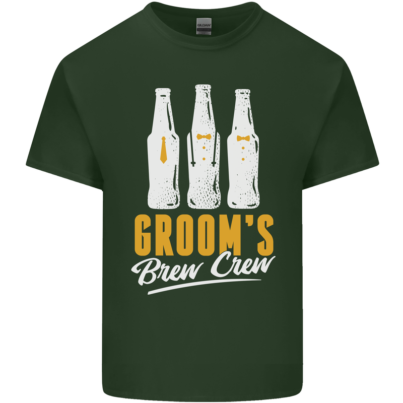 Grooms Brew Crew Beer Mens Cotton T-Shirt Tee Top Forest Green