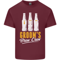 Grooms Brew Crew Beer Mens Cotton T-Shirt Tee Top Maroon