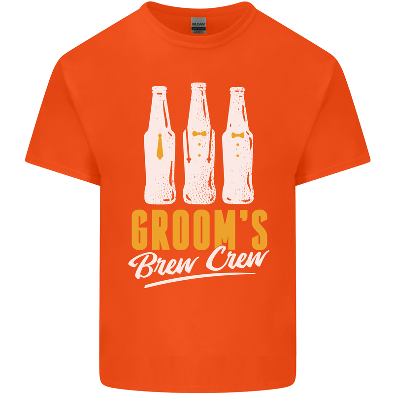 Grooms Brew Crew Beer Mens Cotton T-Shirt Tee Top Orange