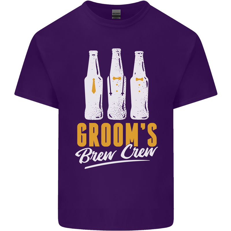 Grooms Brew Crew Beer Mens Cotton T-Shirt Tee Top Purple