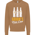 Grooms Brew Crew Beer Mens Sweatshirt Jumper Caramel Latte
