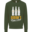 Grooms Brew Crew Beer Mens Sweatshirt Jumper Forest Green