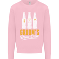 Grooms Brew Crew Beer Mens Sweatshirt Jumper Light Pink