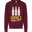 Grooms Brew Crew Beer Mens Sweatshirt Jumper Maroon