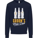 Grooms Brew Crew Beer Mens Sweatshirt Jumper Navy Blue