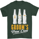Grooms Brew Crew Beer Mens T-Shirt Cotton Gildan Forest Green