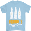 Grooms Brew Crew Beer Mens T-Shirt Cotton Gildan Light Blue