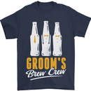 Grooms Brew Crew Beer Mens T-Shirt Cotton Gildan Navy Blue