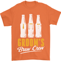 Grooms Brew Crew Beer Mens T-Shirt Cotton Gildan Orange