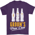 Grooms Brew Crew Beer Mens T-Shirt Cotton Gildan Purple