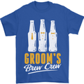 Grooms Brew Crew Beer Mens T-Shirt Cotton Gildan Royal Blue