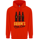 Grooms Brew Crew Beer Stag Doo Do Mens 80% Cotton Hoodie Bright Red