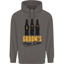 Grooms Brew Crew Beer Stag Doo Do Mens 80% Cotton Hoodie Charcoal