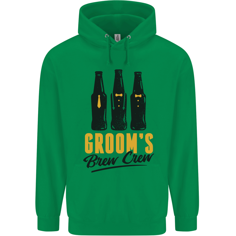 Grooms Brew Crew Beer Stag Doo Do Mens 80% Cotton Hoodie Irish Green