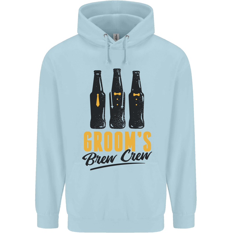 Grooms Brew Crew Beer Stag Doo Do Mens 80% Cotton Hoodie Light Blue