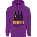 Grooms Brew Crew Beer Stag Doo Do Mens 80% Cotton Hoodie Purple