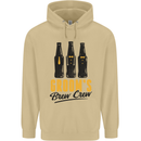 Grooms Brew Crew Beer Stag Doo Do Mens 80% Cotton Hoodie Sand