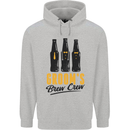 Grooms Brew Crew Beer Stag Doo Do Mens 80% Cotton Hoodie Sports Grey