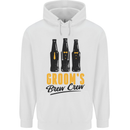 Grooms Brew Crew Beer Stag Doo Do Mens 80% Cotton Hoodie White
