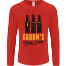 Grooms Brew Crew Beer Stag Doo Do Mens Long Sleeve T-Shirt Red