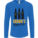 Grooms Brew Crew Beer Stag Doo Do Mens Long Sleeve T-Shirt Royal Blue