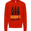 Grooms Brew Crew Beer Stag Doo Do Mens Sweatshirt Jumper Bright Red