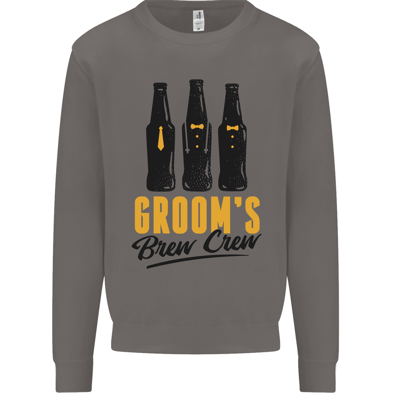 Grooms Brew Crew Beer Stag Doo Do Mens Sweatshirt Jumper Charcoal