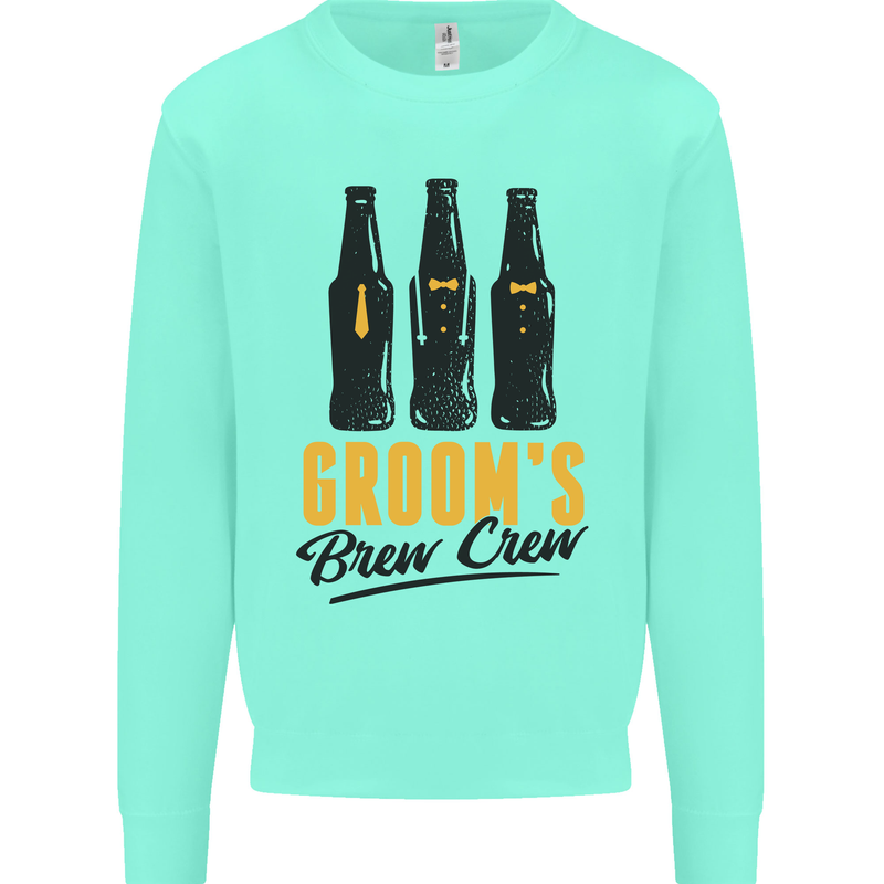Grooms Brew Crew Beer Stag Doo Do Mens Sweatshirt Jumper Peppermint