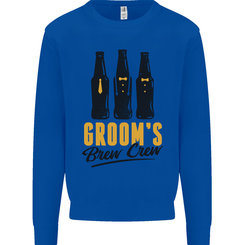 Grooms Brew Crew Beer Stag Doo Do Mens Sweatshirt Jumper Royal Blue