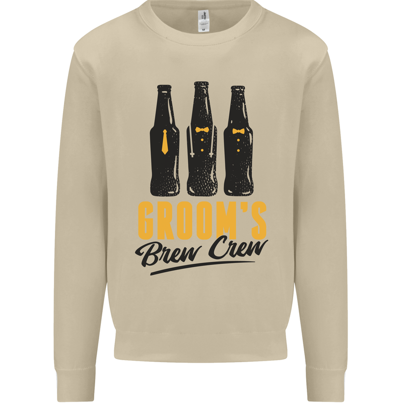 Grooms Brew Crew Beer Stag Doo Do Mens Sweatshirt Jumper Sand